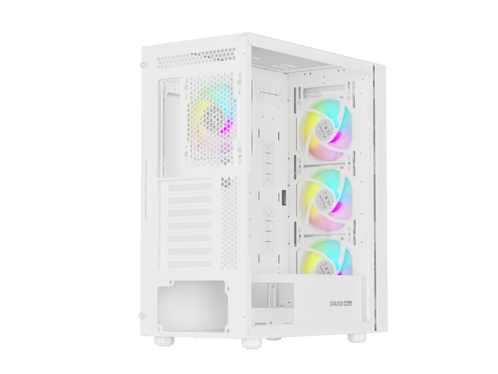 GENESIS Diaxid 605 ARGB Torre Midi Blanco Compatible con ATX, Micro ATX, Mini-ITX y Refrigeración Líquida