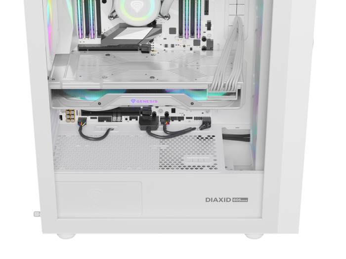 GENESIS Diaxid 605 ARGB Torre Midi Blanco Compatible con ATX, Micro ATX, Mini-ITX y Refrigeración Líquida