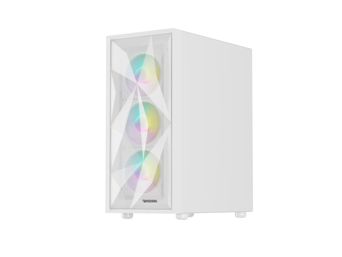 GENESIS Diaxid 605 ARGB Torre Midi Blanco Compatible con ATX, Micro ATX, Mini-ITX y Refrigeración Líquida