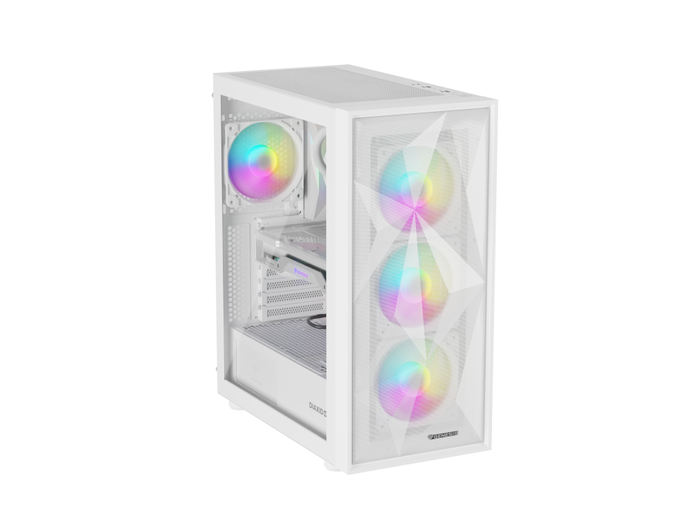 GENESIS Diaxid 605 ARGB Torre Midi Blanco Compatible con ATX, Micro ATX, Mini-ITX y Refrigeración Líquida