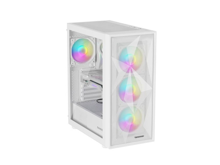 Genesis Diaxid 605 Caja Midi Tower ATX, Micro-ATX, Mini-ITX, Panel Frontal Malla, Panel Lateral Cristal Templado, Color Blanco