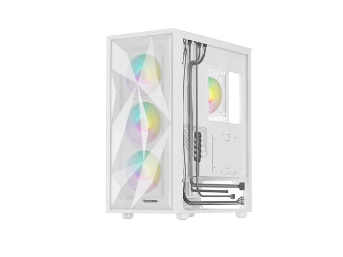 Genesis Diaxid 605 Caja Midi Tower ATX, Micro-ATX, Mini-ITX, Panel Frontal Malla, Panel Lateral Cristal Templado, Color Blanco