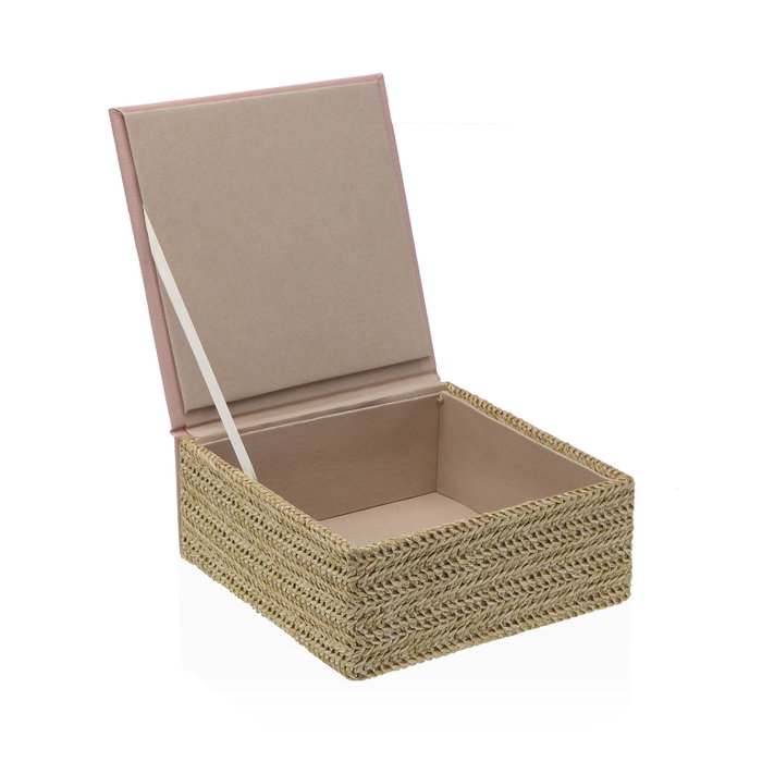 Caja-Joyero Versa Rosa Madera 15,5 x 6,8 x 15,5 cm Caja-Joyero Versa Rosa Madera 15,5 x 6,8 x 15,5 cm