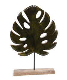 DKD Home Decor Decoración Mango Esmaltado Hoja Verde
