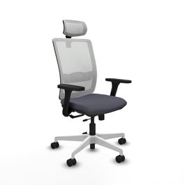 PIQUERAS Y CRESPO Silla de oficina Haches con mecanismo Sincro/Traslack Gris/Blanco