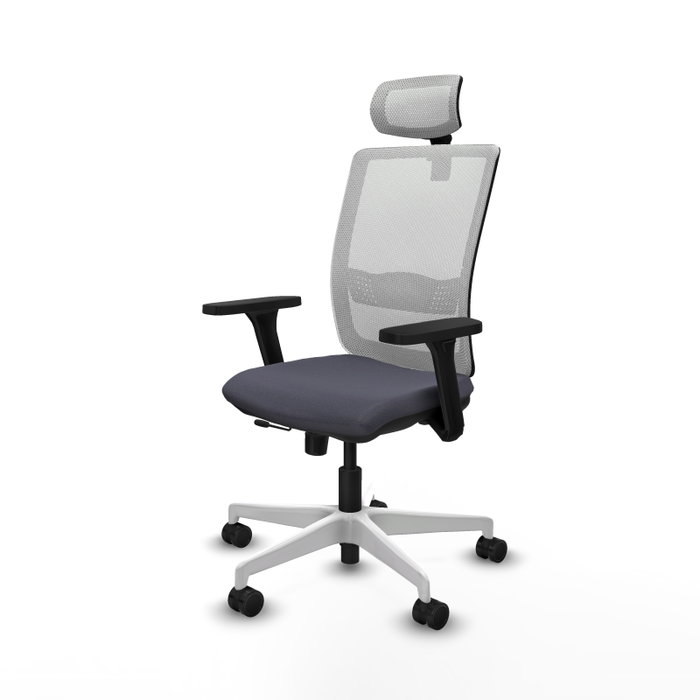 PIQUERAS Y CRESPO Silla de oficina Haches con mecanismo Sincro/Traslack Gris/Blanco PIQUERAS Y CRESPO Silla de oficina Haches con mecanismo Sincro/Traslack Gris/Blanco
