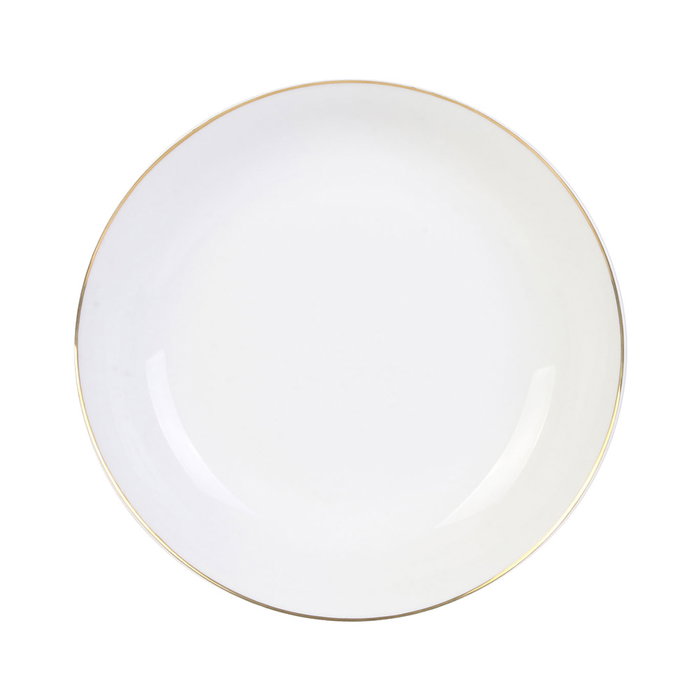 Home Deco Factory Plato Hondo Lounge Con Ribete Dorado 21cm Home Deco Factory Plato Hondo Lounge Con Ribete Dorado 21cm
