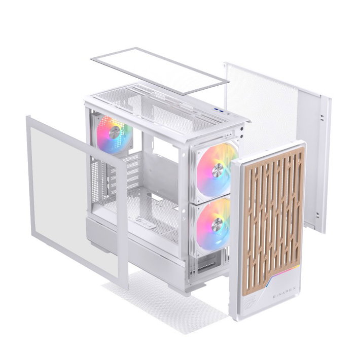 Einarex PM400 Caja micro-ATX Semitorre RGB 3 Ventiladores Blanca EXCS-PM-400R-W
