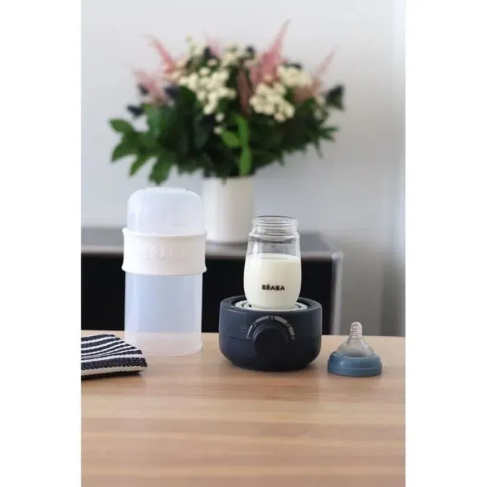 Beaba Calentador de Biberones a Vapor para Leche Segunda Edad, Azul Noche