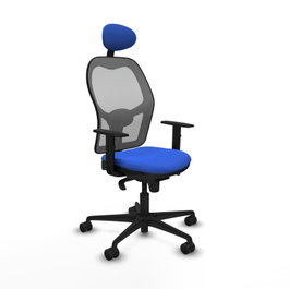 PIQUERAS Y CRESPO Silla de oficina Jorquera con mecanismo Sincro, asiento Azul y respaldo Gris