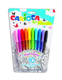 Boligrafo Carioca Fiorella Fluo Surtido Estuche De 10
