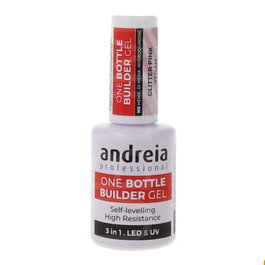 Andreia Gel Constructor One Bottle Builder, Baja Viscosidad, Color Glitter Pink, 14 ml