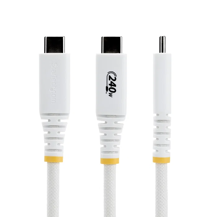 StarTech S2CEPR1MW-USB-CABLE Cable de Carga USB-C 1 m, 240 W, Blanco