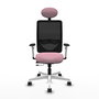 PIQUERAS Y CRESPO Silla de oficina Zulema Rosa y Negro con mecanismo Sincro/Traslack