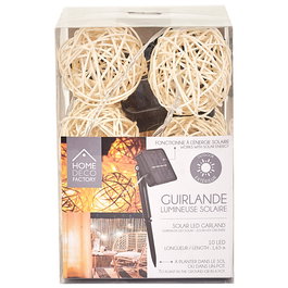 Home Deco Factory Guirnalda Solar Natural 165 cm ABS/Plástico