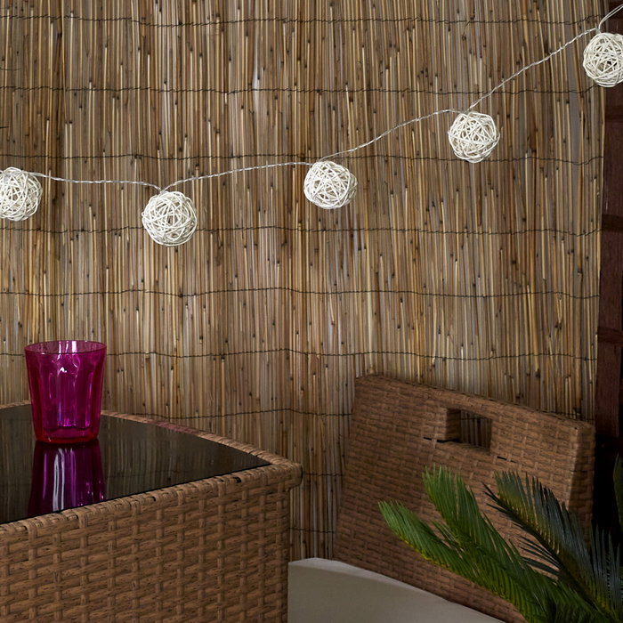 Home Deco Factory Guirnalda Solar Natural 165 cm ABS/Plástico