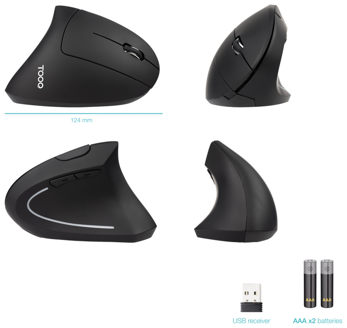 Tooq Ratón Inalámbrico Ergonómico Vertical TQMWG-1104-B 3200 DPI Negro Tooq Ratón Inalámbrico Ergonómico Vertical TQMWG-1104-B 3200 DPI Negro