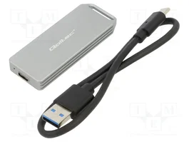 QOLTEC Carcasa de disco M.2 USB 3.1 Gen 2 de aluminio en grafito