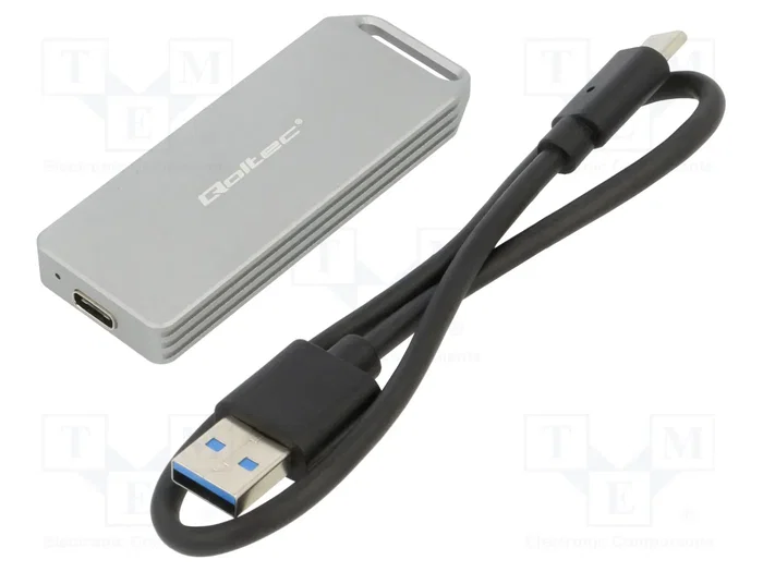 QOLTEC Carcasa de disco M.2 USB 3.1 Gen 2 de aluminio en grafito QOLTEC Carcasa de disco M.2 USB 3.1 Gen 2 de aluminio en grafito