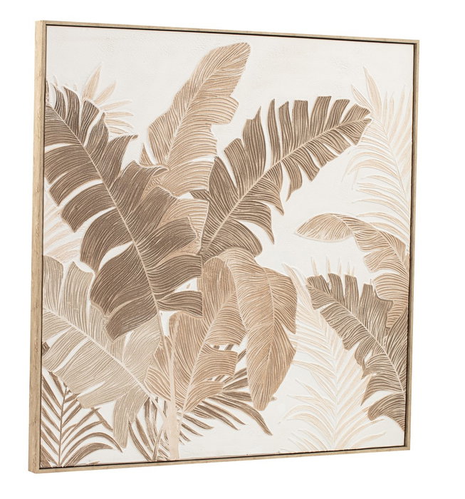 DKD Home Decor Cuadro Lienzo Hojas Palmera Surtido de 2