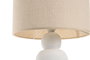 DKD Home Decor Lámpara de Sobremesa de Cerámica y Poliéster Blanca