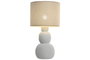 DKD Home Decor Lámpara de Sobremesa de Cerámica y Poliéster Blanca