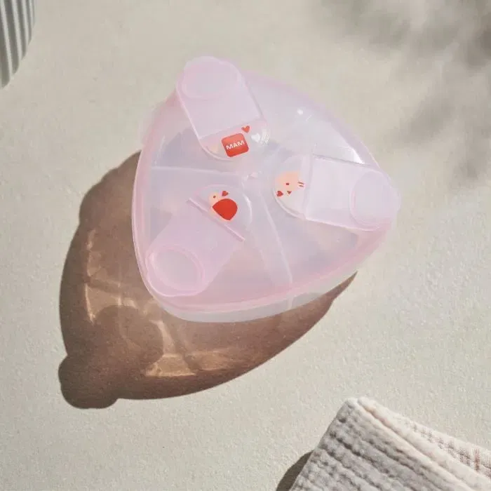 Mam Bote de Leche en Polvo, Triangular, Hermético y Ligero, Capacidad 3 Dosis