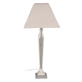 Lámpara Mesa Gris Resina-Tejido 44 X 44 X 100 cm