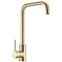Edouard Rousseau EDR3047404060985 Mezclador de fregadero de cocina Latón cepillado Caño giratorio Cartucho cerámico Ø 35 mm Soto
