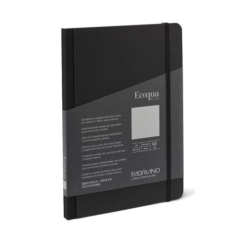 Fabriano EcoQua Plus Cuaderno A5 Tela Negro 80hj 90gr Liso Fabriano EcoQua Plus Cuaderno A5 Tela Negro 80hj 90gr Liso