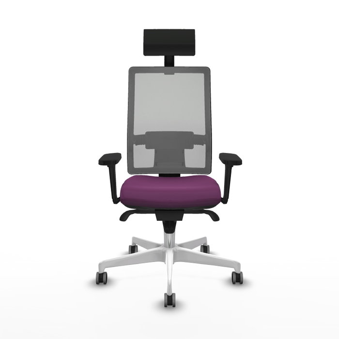PIQUERAS Y CRESPO Silla de oficina Horna con mecanismo Sincro, Morado y Gris