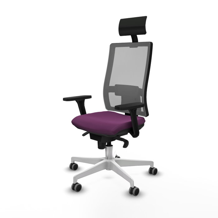 PIQUERAS Y CRESPO Silla de oficina Horna con mecanismo Sincro, Morado y Gris