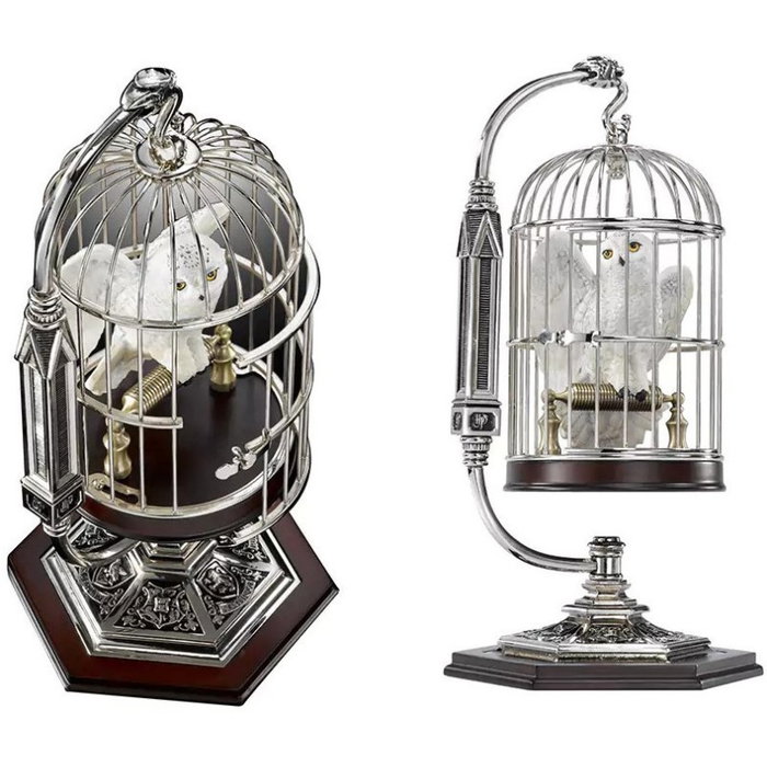 The Noble Collection Figura Reproducción Hedwig en Jaula Lechuza Harry Potter Decoración Colección Resina Madera Latón Aleación Zinc 25cm