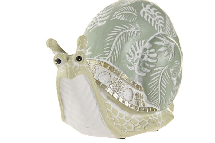 DKD Home Decor Figura de Resina Caracol Verde