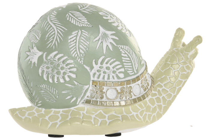 DKD Home Decor Figura de Resina Caracol Verde