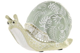 DKD Home Decor Figura de Resina Caracol Verde