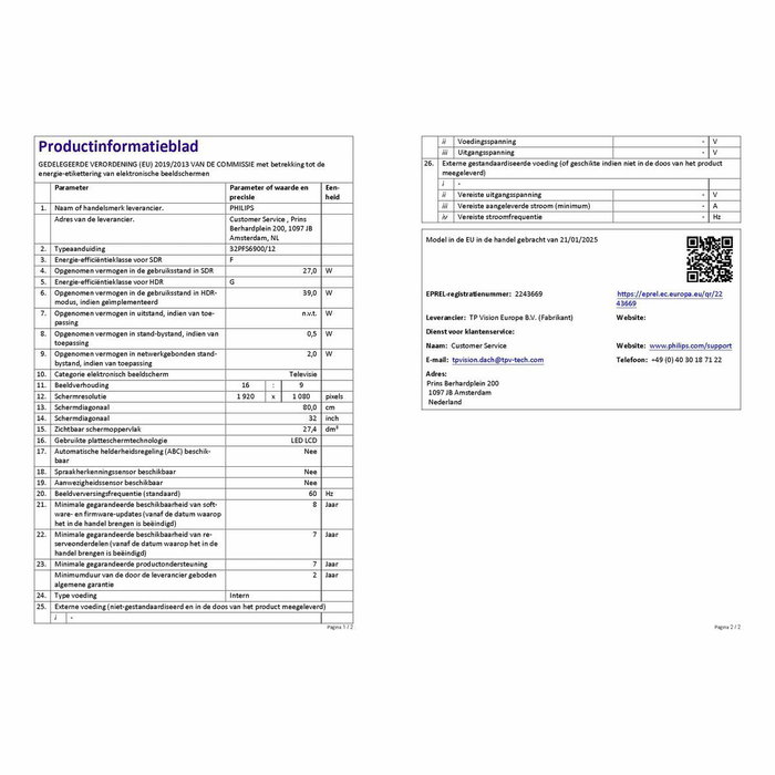 Smart TV Philips 32PFS6900/12 Full HD 32" LED HDR