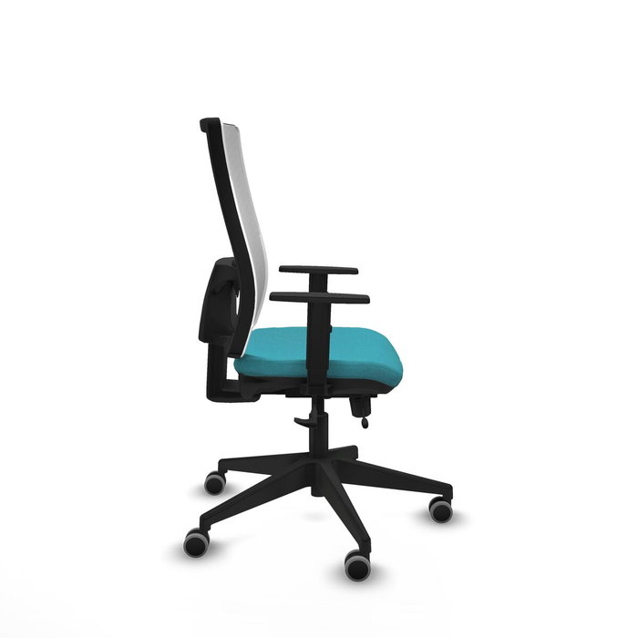 PIQUERAS Y CRESPO Silla de oficina Horna con mecanismo Sincro/Traslack, Turquesa y Blanco