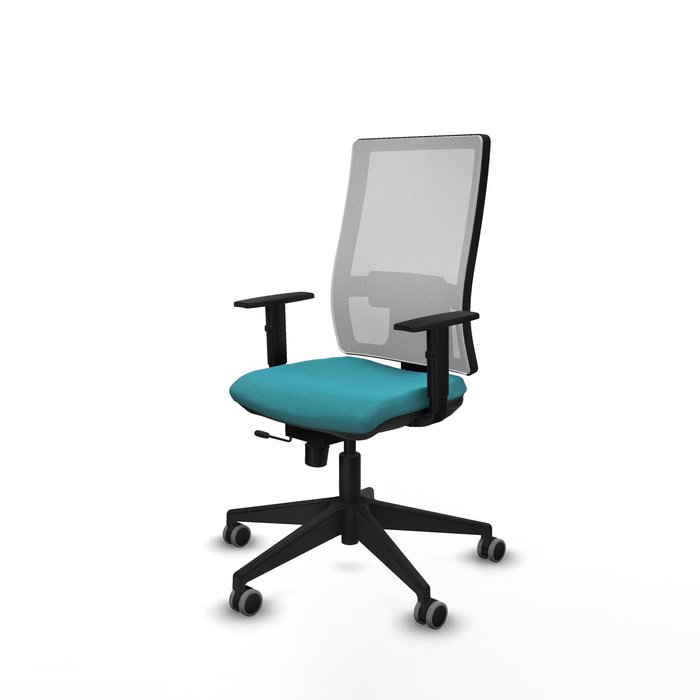 PIQUERAS Y CRESPO Silla de oficina Horna con mecanismo Sincro/Traslack, Turquesa y Blanco