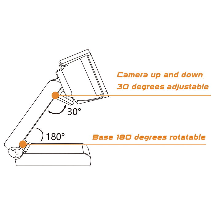 Conceptronic AMDIS02B Webcam USB 2.0 5MP 2K/30fps Full HD, Ángulo 72°, Micrófono Incorporado, Plug and Play, Cámara de Ordenador