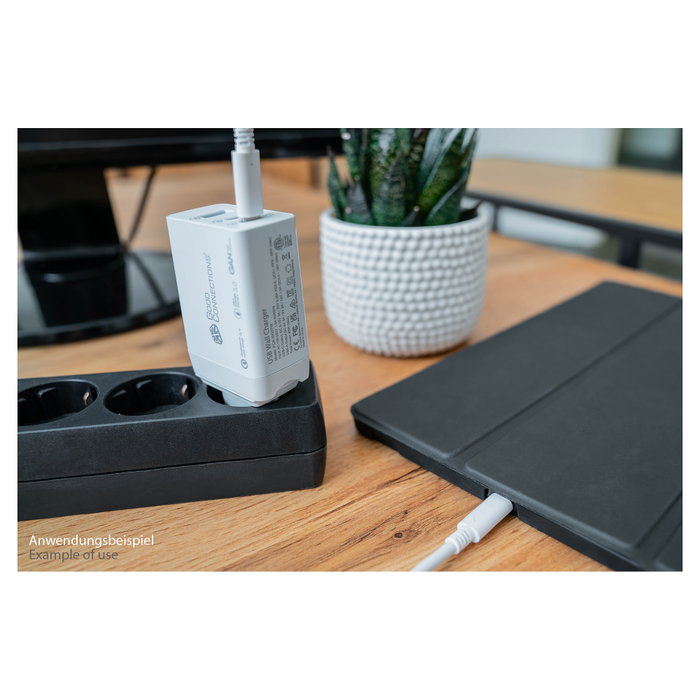 GoodConnections Cargador 65W de 3 Puertos (2x USB-C/USB-A) Blanco PCA-W007W