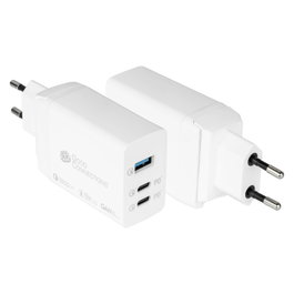 GoodConnections Cargador 65W de 3 Puertos (2x USB-C/USB-A) Blanco PCA-W007W