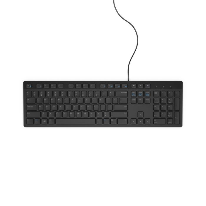 Dell KB216 Teclado Alámbrico QWERTZ Húngaro, Distribución Completa, Teclas Chiclet, Teclas Multimedia y Control de Volumen, Negro