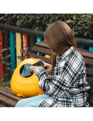 Woxter AC26-011 Mochila LED con Pantalla Bluetooth Personalizable 32x32 - Amarilla, Resistente al Agua, Unisex, Loy-Big Eye