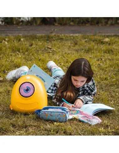 Woxter AC26-011 Mochila LED con Pantalla Bluetooth Personalizable 32x32 - Amarilla, Resistente al Agua, Unisex, Loy-Big Eye