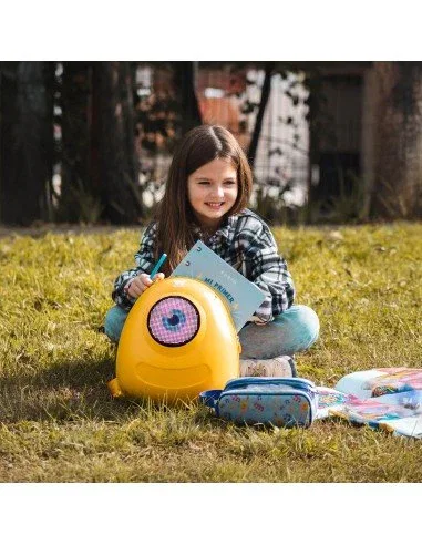 Woxter AC26-011 Mochila LED con Pantalla Bluetooth Personalizable 32x32 - Amarilla, Resistente al Agua, Unisex, Loy-Big Eye