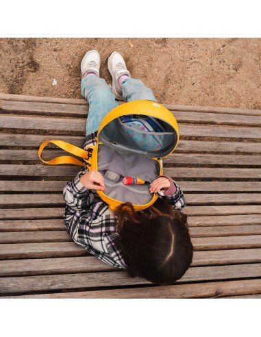 Woxter AC26-011 Mochila LED con Pantalla Bluetooth Personalizable 32x32 - Amarilla, Resistente al Agua, Unisex, Loy-Big Eye