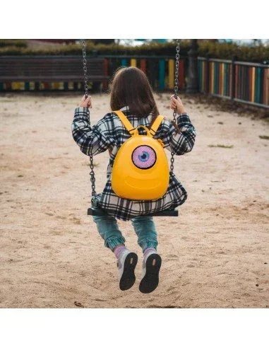 Woxter AC26-011 Mochila LED con Pantalla Bluetooth Personalizable 32x32 - Amarilla, Resistente al Agua, Unisex, Loy-Big Eye