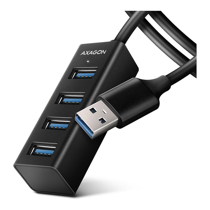 Axagon HUE-M1AL Mini Hub USB-A con 4 puertos USB-A 3.2 Gen 1, plata - 1,2 m Axagon HUE-M1AL Mini Hub USB-A con 4 puertos USB-A 3.2 Gen 1, plata - 1,2 m