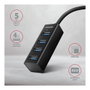 Axagon HUE-M1AL Mini Hub USB-A con 4 puertos USB-A 3.2 Gen 1, plata - 1,2 m